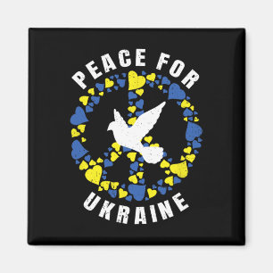 Womens Peace For Ukraine Heart Dove Bird Ukrainian Magnet