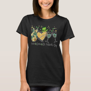 Womens Peace Love St Patrick's Day Cheer Drinking  T-Shirt