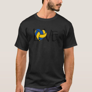 Womens Peace Love Volleyball Cute Hearts Tennis Ra T-Shirt