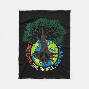 Womens Peace Tree Love - Environmental Protection Fleece Blanket