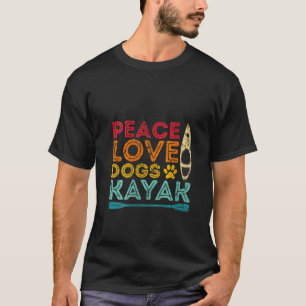 Womens Peach Love Dogs Kayak Kayaking V Neck T-Shirt