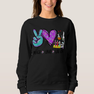 Womens Peach Love Lab Week 2022 Laboratory Tech Te Sweatshirt