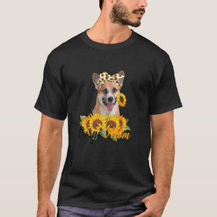 Womens Pembroke Welsh Corgi Mum Sunflower Summer D T-Shirt
