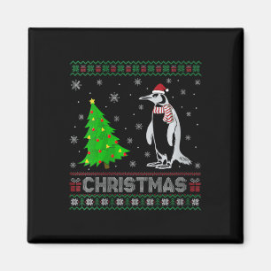 Womens Penguin Xmas Tree Lighting Ugly Christmas S Magnet