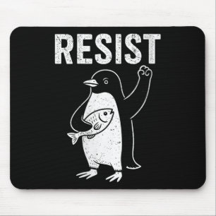 Womens Penguins Against Tariffs Resist Penguin Act Mouse Pad