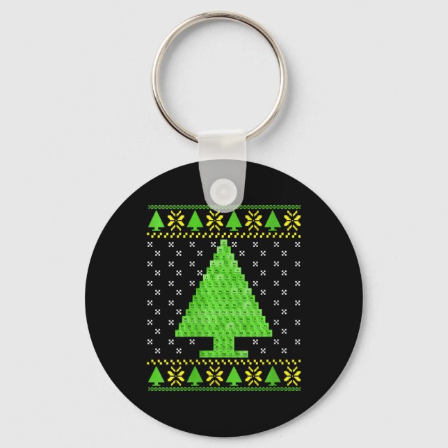 Womens Periodic Table Ugly Christmas Sweater  Key Ring (Front)