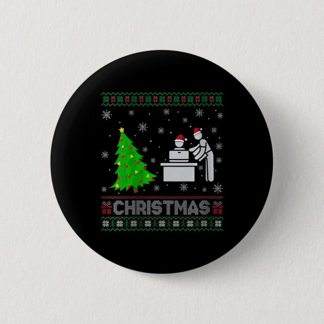 Womens Personal Assistant Xmas Tree Lighting Ugly  6 Cm Round Badge (Front)