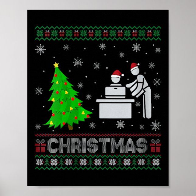 Womens Personal Assistant Xmas Tree Lighting Ugly  Poster (Front)