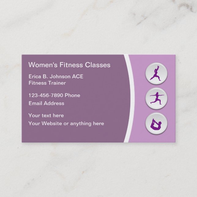 Women's Personal Trainer Business Cards (Front)