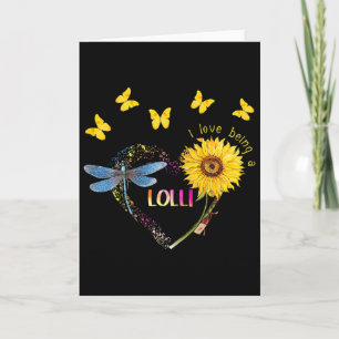 Womens Personalised I Love Being Lolli Sunflower D Card