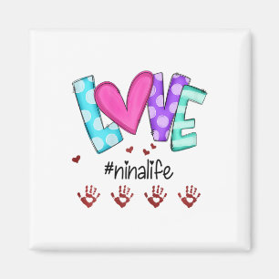 Womens Personalised Love Ninalife Little Hands Art Magnet