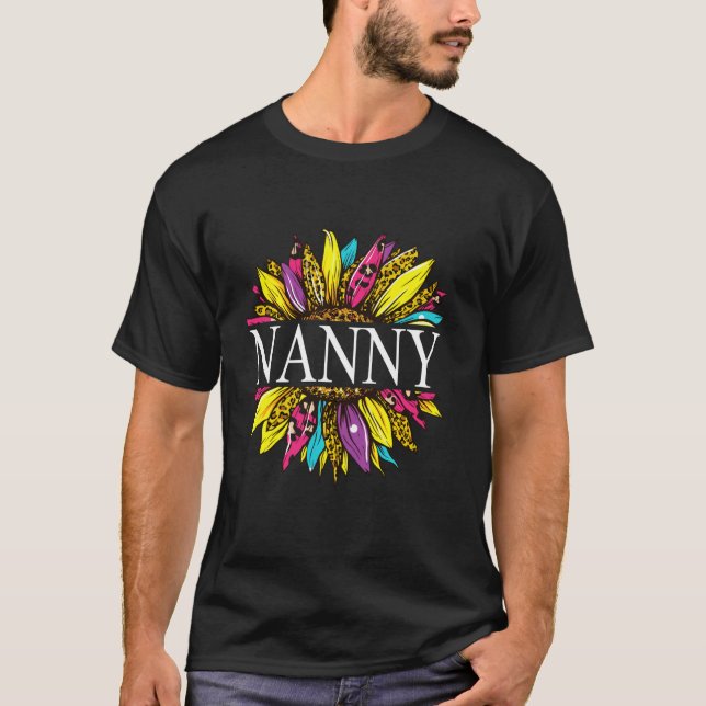 Womens Personalised Nanny Sunflower Grandma T-Shirt (Front)