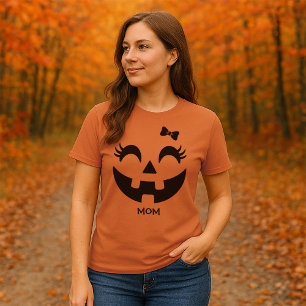 Womens Personalized Cute Jack O' Lantern Face  T-Shirt