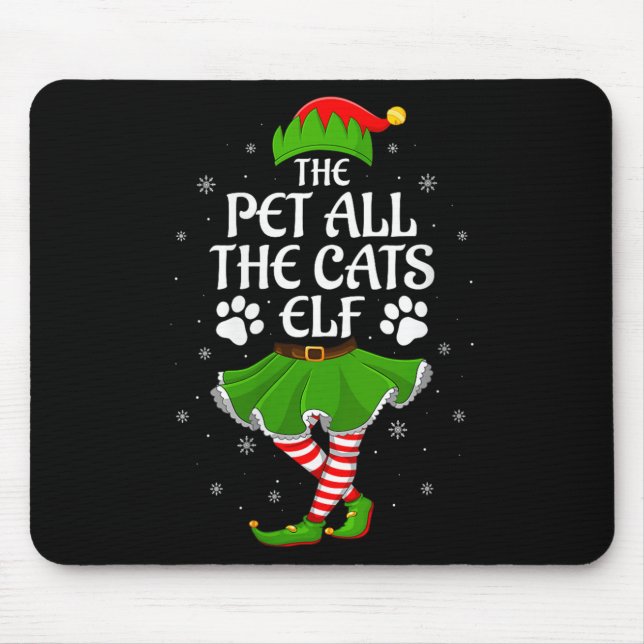 Womens Pet All The Cats Elf Christmas Girls Women  Mouse Pad (Front)