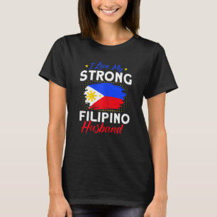 Womens Philippine Flag Strong Filipino Husband Pin T-Shirt