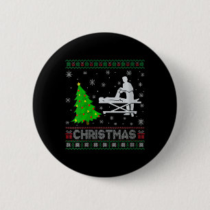 Womens Physical Therapist Xmas Tree Lighting Ugly 6 Cm Round Badge
