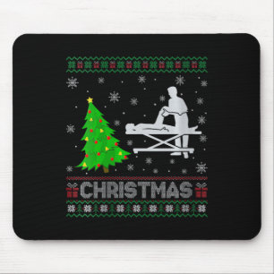 Womens Physical Therapist Xmas Tree Lighting Ugly  Mouse Pad