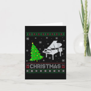 Womens Piano Xmas Tree Lighting Ugly Christmas Swe Card