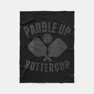 Womens pickle-ball lover funny paddle up buttercup fleece blanket