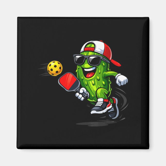 Women's pickle ball player, paddleball, funny magnet (Front)