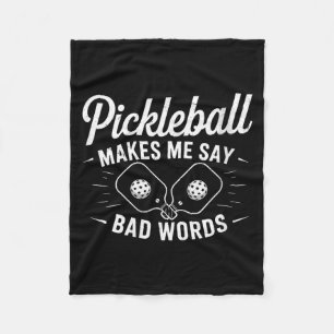 Women's pickleball makes say bad words funny pickl fleece blanket