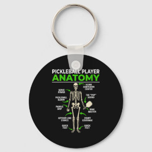 Womens pickleball player anatomy funny dink pickle key ring