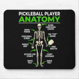 Womens pickleball player anatomy funny dink pickle mouse pad