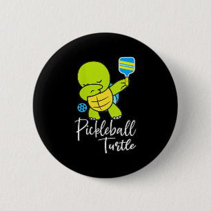 Womens pickleball turtle funny pickleball pun for 6 cm round badge