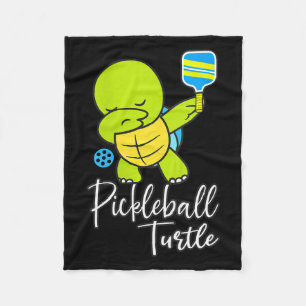 Womens pickleball turtle funny pickleball pun for fleece blanket