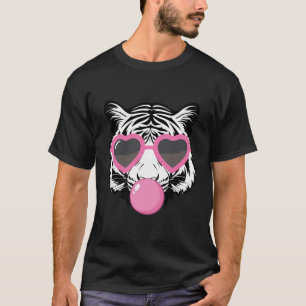 Women'S Pig Bubblegum Tiger Face Sunglasses Animal T-Shirt