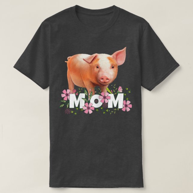 Womens Pig Mom Cute Young Pig Motive 5733  T-Shirt (Design Front)