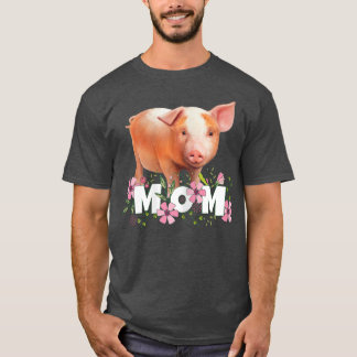 Womens Pig Mom Cute Young Pig Motive 5733 T-Shirt