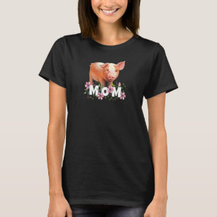 Womens Pig Mum Cute Young Pig Motive T-Shirt
