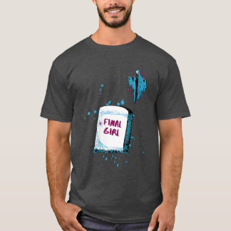 Womens Pink and Blue vintage dress horror VNeck fr T-Shirt