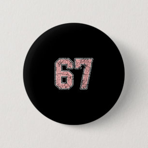Womens Pink And White Number 67 Jersey Player Unif 6 Cm Round Badge