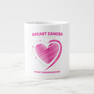 Womens Pink Breast Cancer Survivor Gifts Women Mum Large Coffee Mug
