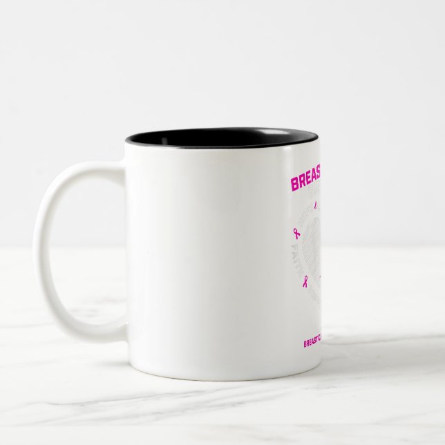 Womens Pink Breast Cancer Survivor Gifts Women Mum Two-Tone Coffee Mug (Left)