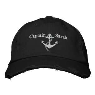 Women's Pink Captain Nautical Anchor Name Hat
