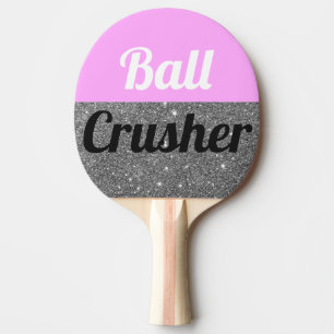 Women's Pink Funny Ball Crusher Smack Talk Ping Pong Paddle