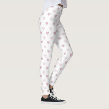  Women's Pink Heart Candy Leggings | Pink Hearts