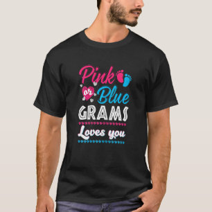 Womens Pink Or Blue Grams Loves You Gender Reveal  T-Shirt