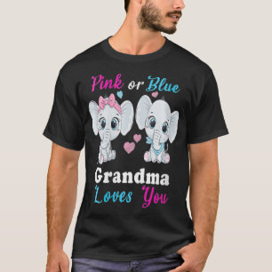 Womens Pink or Blue grandma Loves You Elephants Ba T-Shirt