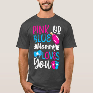 Womens Pink or Blue Mummy Loves You - Mummy to Be  T-Shirt