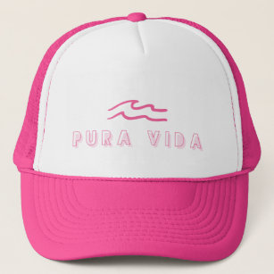 Women's Pink Pura Vida Costa Rica Wave Trucker Hat
