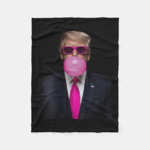 Womens Pink Trump Bubble Gum 2024 Vote President F Fleece Blanket