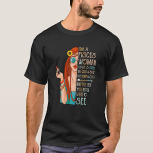 Womens Pisces Women I Have 3 Sides Birthday Pisces T-Shirt