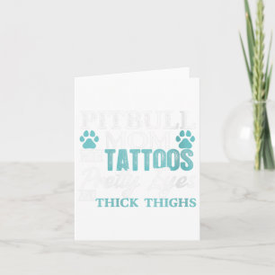 Womens Pitbull Mum Tattoos Dog Lover Funny Mothers Card
