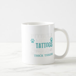 Womens Pitbull Mum Tattoos Dog Lover Funny Mothers Coffee Mug