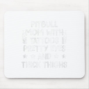 Womens Pitbull Mum Tattoos Dog Lover Mothers Day G Mouse Pad