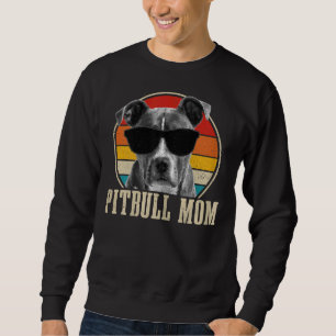 Womens Pitbull Mum Vintage Funny Pitbull Dog Mum Sweatshirt